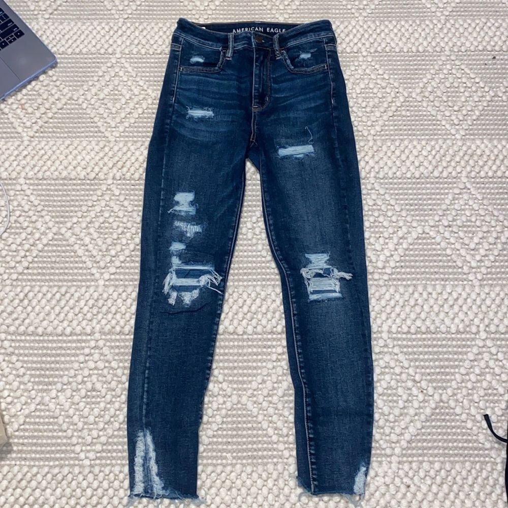 AE Super Hi-Rise Patched Holes Jegging